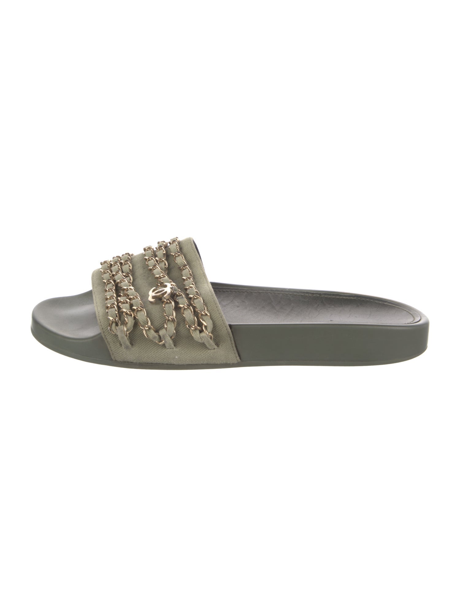 Chanel Interlocking CC Logo Canvas Slides